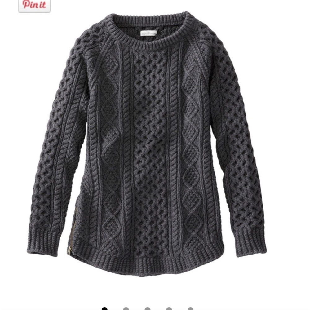 Tunic cable knit fisherman sweater